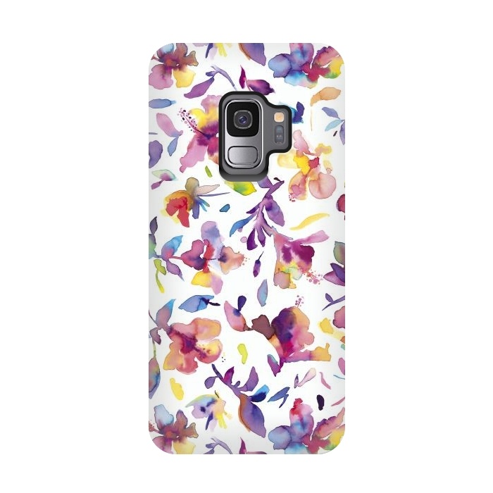 Galaxy S9 StrongFit Watery HIbiscus by Ninola Design