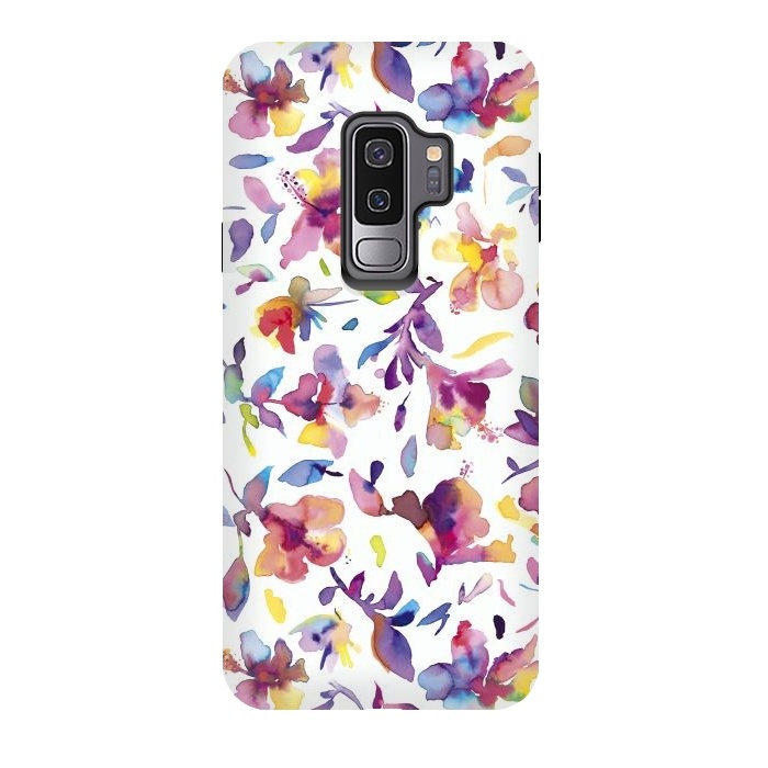 Galaxy S9 plus StrongFit Watery HIbiscus by Ninola Design