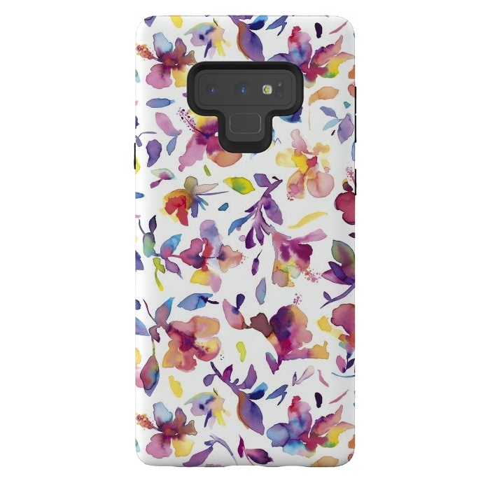 Galaxy Note 9 StrongFit Watery HIbiscus by Ninola Design