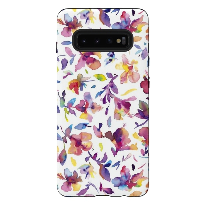 Galaxy S10 plus StrongFit Watery HIbiscus by Ninola Design