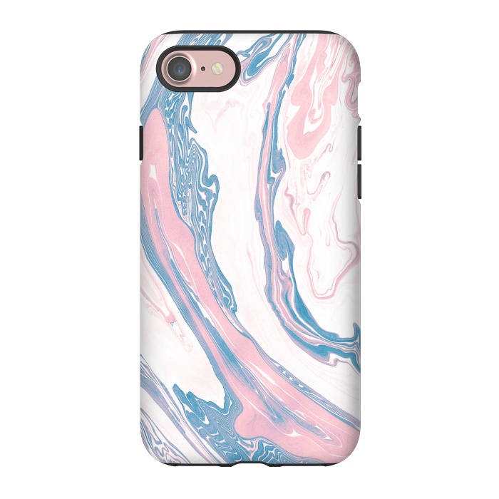 iPhone 7 StrongFit Blush and Dusty Blue Marble by Allgirls Studio