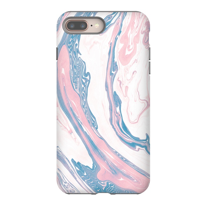 iPhone 7 plus StrongFit Blush and Dusty Blue Marble by Allgirls Studio