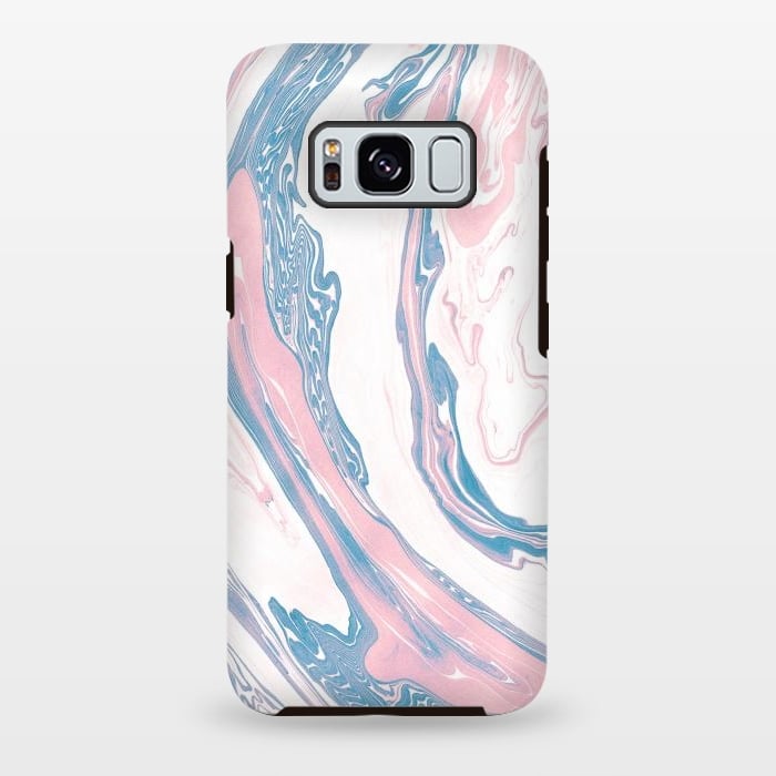 Galaxy S8 plus StrongFit Blush and Dusty Blue Marble by Allgirls Studio