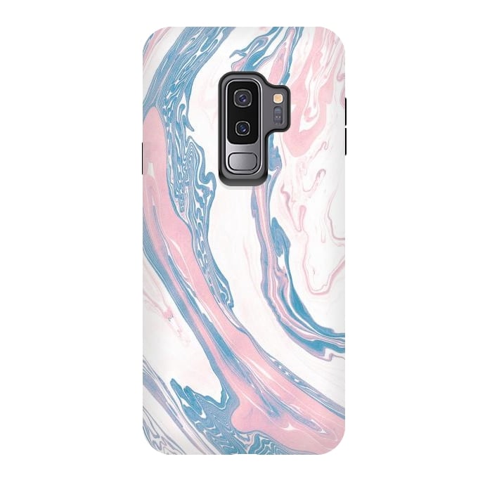 Galaxy S9 plus StrongFit Blush and Dusty Blue Marble by Allgirls Studio