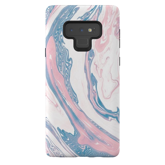 Galaxy Note 9 StrongFit Blush and Dusty Blue Marble by Allgirls Studio
