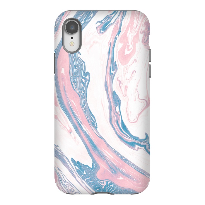 iPhone Xr StrongFit Blush and Dusty Blue Marble by Allgirls Studio