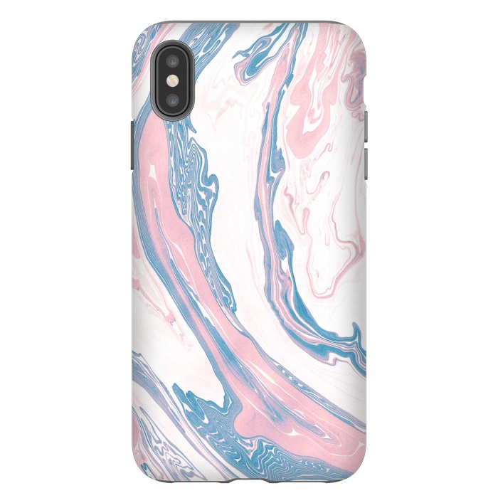 iPhone Xs Max StrongFit Blush and Dusty Blue Marble by Allgirls Studio