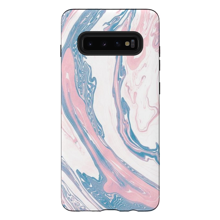 Galaxy S10 plus StrongFit Blush and Dusty Blue Marble by Allgirls Studio