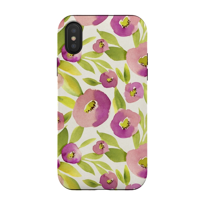 iPhone Xs / X StrongFit Magical Plum Flowers by Allgirls Studio