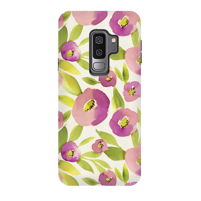 Galaxy S9 plus StrongFit Magical Plum Flowers by Allgirls Studio