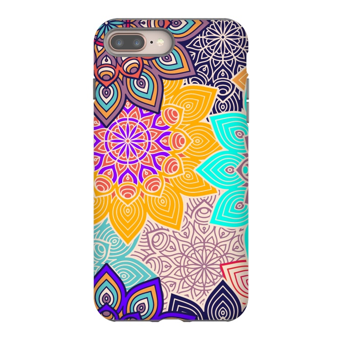 iPhone 7 plus StrongFit Repeated Tropical Mandalas by ArtsCase