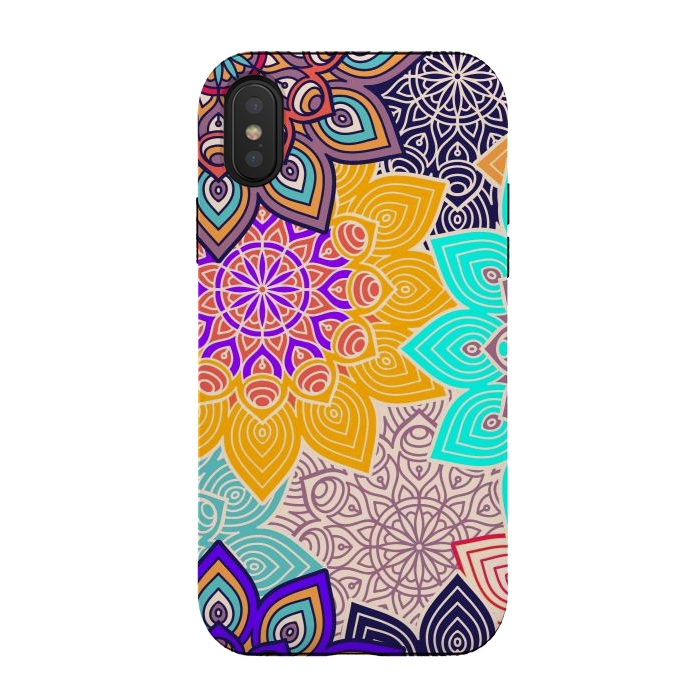 iPhone Xs / X StrongFit Repeated Tropical Mandalas by ArtsCase