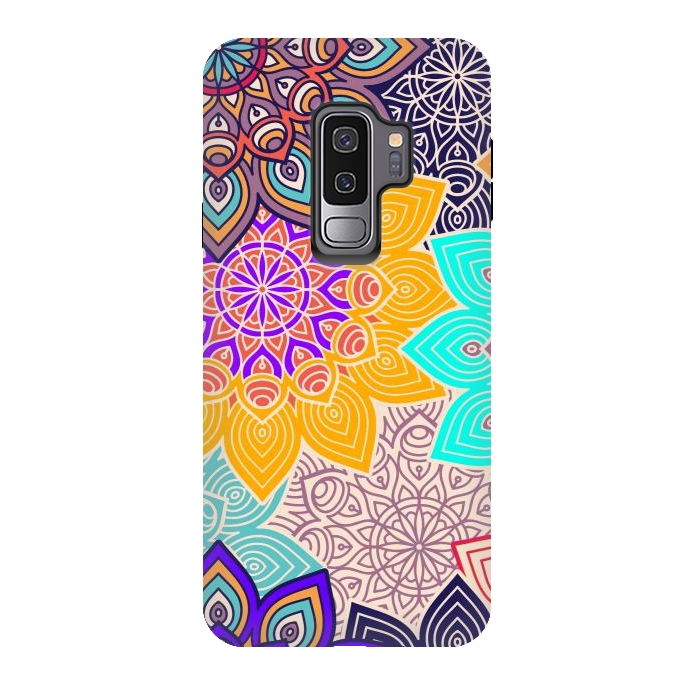 Galaxy S9 plus StrongFit Repeated Tropical Mandalas by ArtsCase