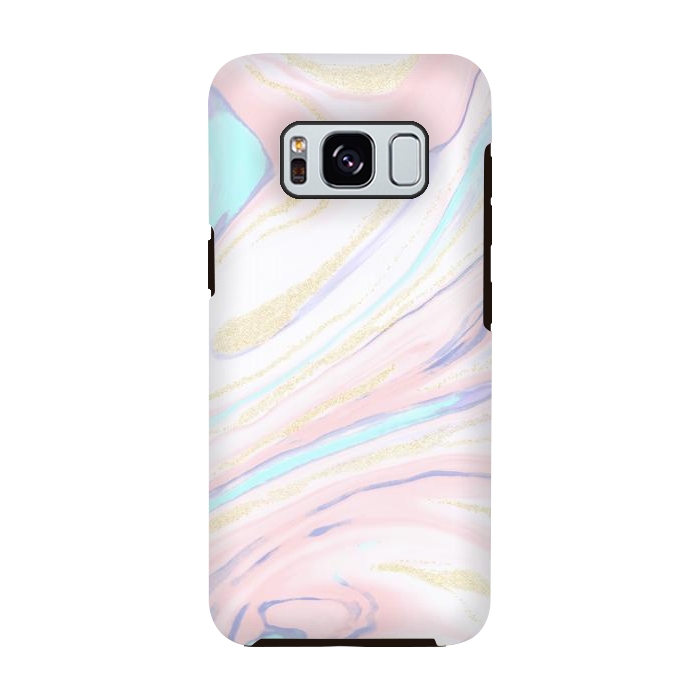 Galaxy S8 StrongFit Modern golden marbleized abstract design by InovArts
