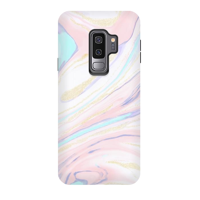 Galaxy S9 plus StrongFit Modern golden marbleized abstract design by InovArts