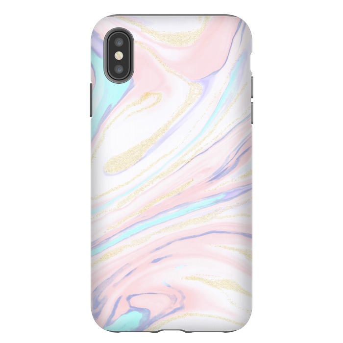 iPhone Xs Max StrongFit Modern golden marbleized abstract design by InovArts