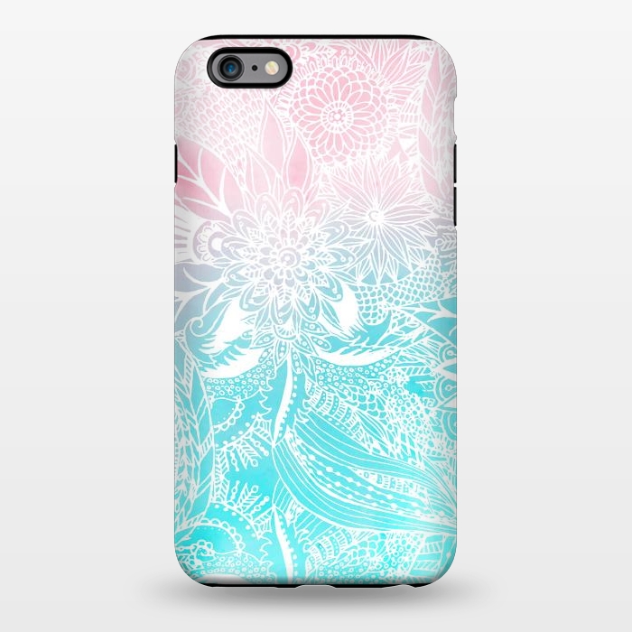 iPhone 6/6s plus StrongFit whimsy white floral mandala watercolor design by InovArts
