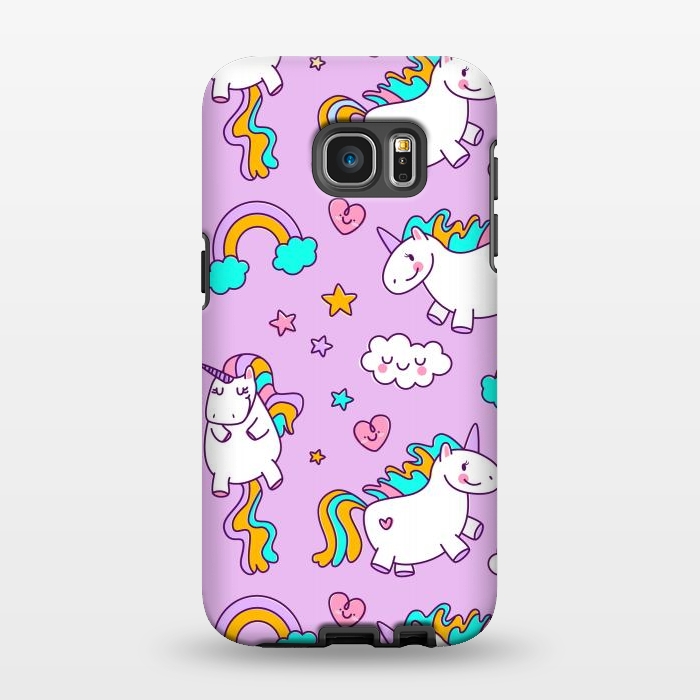 Galaxy S7 EDGE StrongFit Unicorns Pink Patterns by ArtsCase