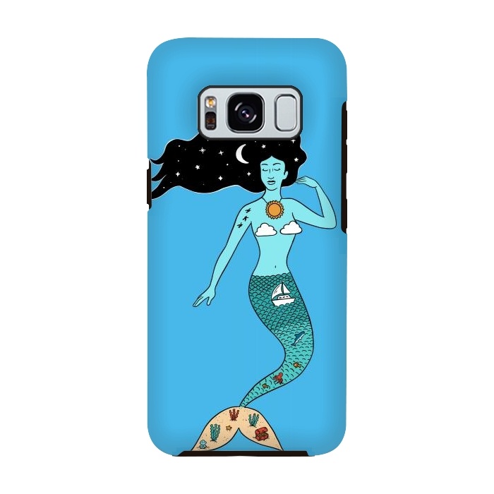 Galaxy S8 StrongFit Mermaid Nature Blue by Coffee Man