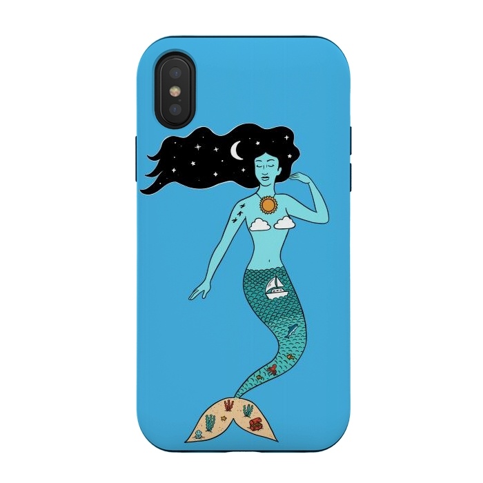 iPhone Xs / X StrongFit Mermaid Nature Blue by Coffee Man