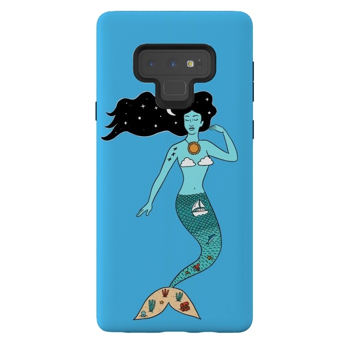 Galaxy Note 9 StrongFit Mermaid Nature Blue by Coffee Man