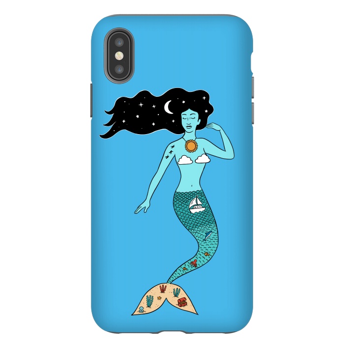 iPhone Xs Max StrongFit Mermaid Nature Blue by Coffee Man