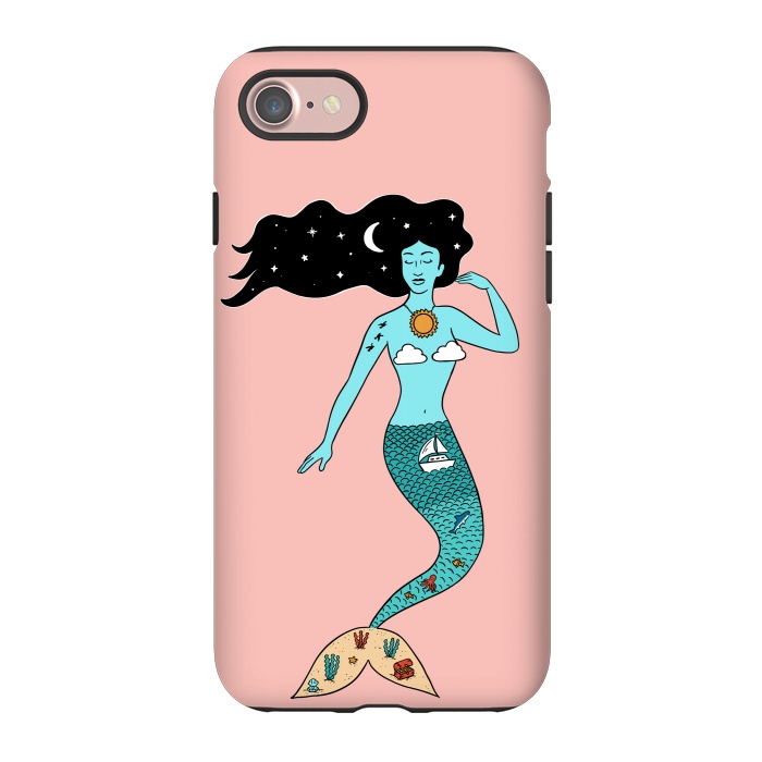 iPhone 7 StrongFit Mermaid Nature Pink by Coffee Man