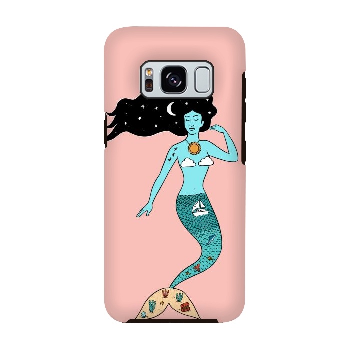 Galaxy S8 StrongFit Mermaid Nature Pink by Coffee Man