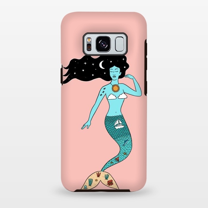 Galaxy S8 plus StrongFit Mermaid Nature Pink by Coffee Man