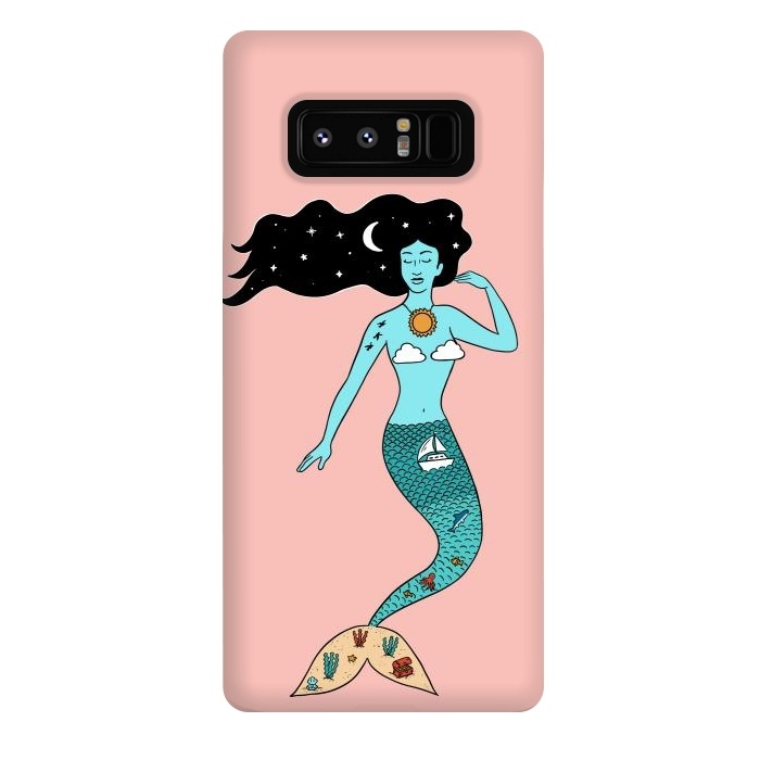 Galaxy Note 8 StrongFit Mermaid Nature Pink by Coffee Man