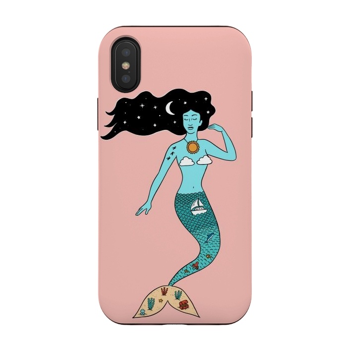 iPhone Xs / X StrongFit Mermaid Nature Pink by Coffee Man
