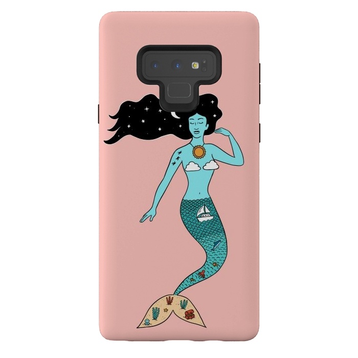 Galaxy Note 9 StrongFit Mermaid Nature Pink by Coffee Man