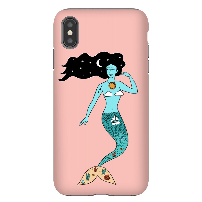 iPhone Xs Max StrongFit Mermaid Nature Pink by Coffee Man