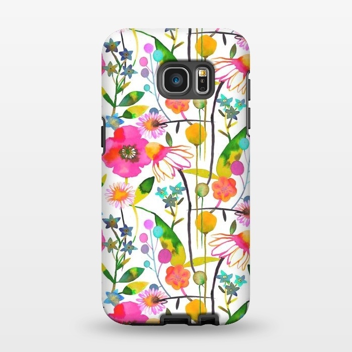 Galaxy S7 EDGE StrongFit Happy Spring Flowers by Ninola Design