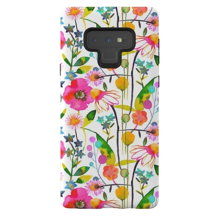 Galaxy Note 9 StrongFit Happy Spring Flowers by Ninola Design