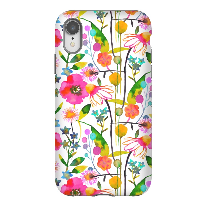 iPhone Xr StrongFit Happy Spring Flowers by Ninola Design