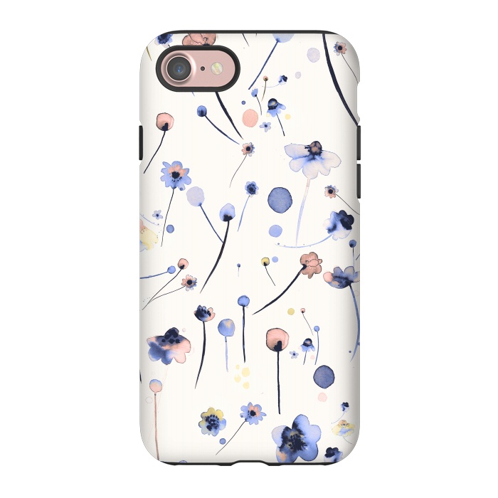 iPhone 7 StrongFit Soft Flowers Blue by Ninola Design