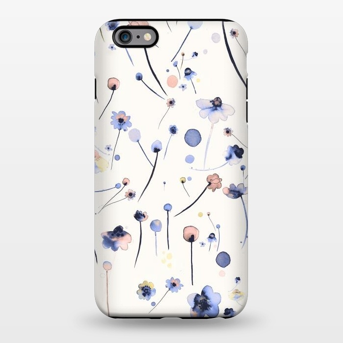 iPhone 6/6s plus StrongFit Soft Flowers Blue by Ninola Design