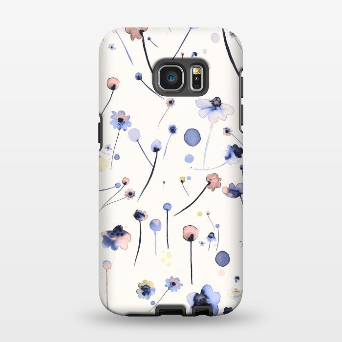 Galaxy S7 EDGE StrongFit Soft Flowers Blue by Ninola Design