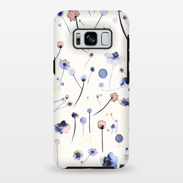Galaxy S8 plus StrongFit Soft Flowers Blue by Ninola Design