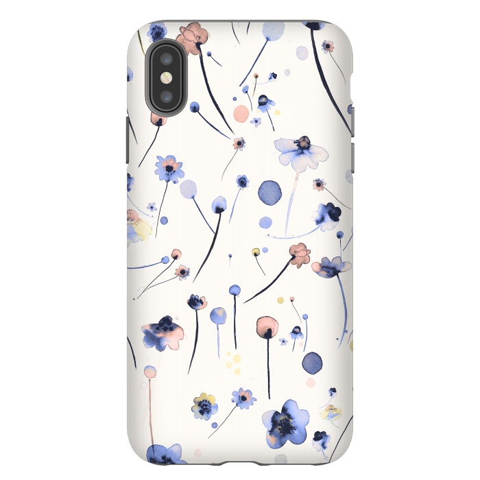 iPhone Xs Max StrongFit Soft Flowers Blue by Ninola Design