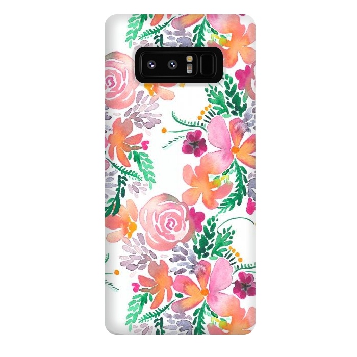 Galaxy Note 8 StrongFit Watercolor Roses Bouquet by Ninola Design