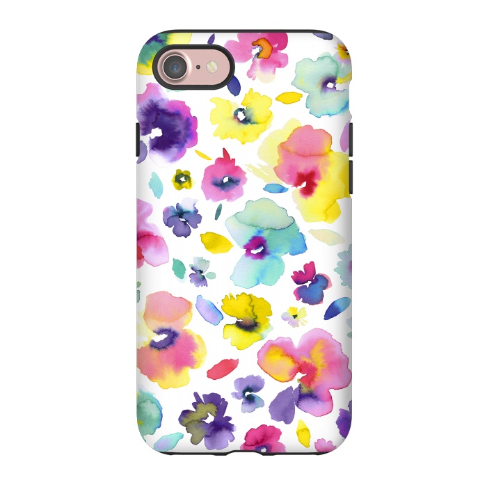 iPhone 7 StrongFit Watercolor Tropical Flowers by Ninola Design