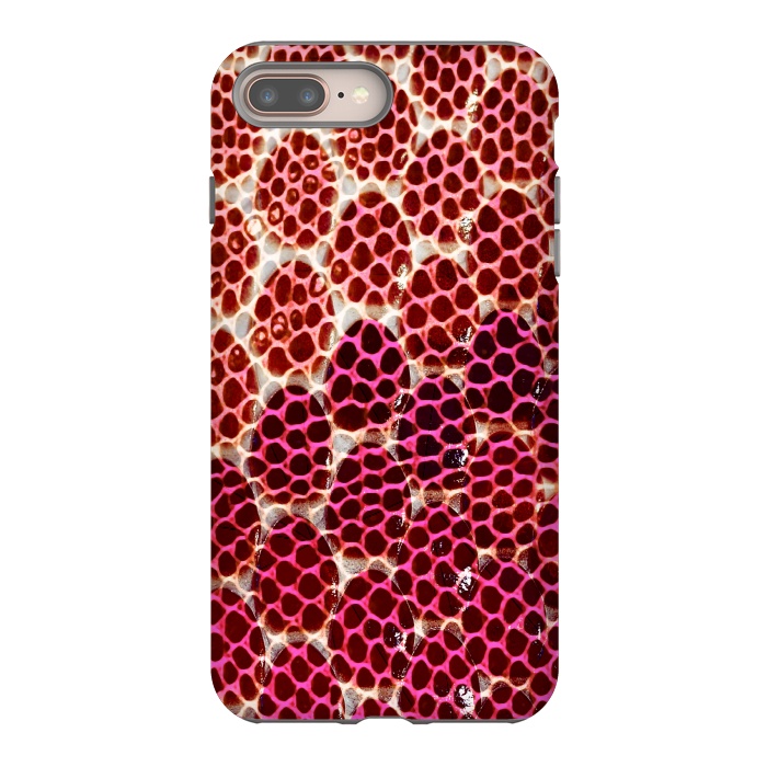 iPhone 7 plus StrongFit Pink Snake skin scales by Oana 