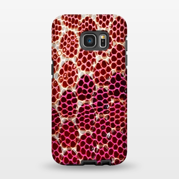 Galaxy S7 EDGE StrongFit Pink Snake skin scales by Oana 