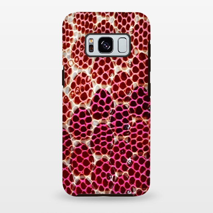 Galaxy S8 plus StrongFit Pink Snake skin scales by Oana 