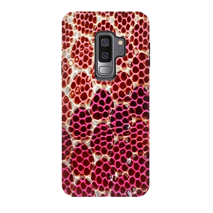 Galaxy S9 plus StrongFit Pink Snake skin scales by Oana 