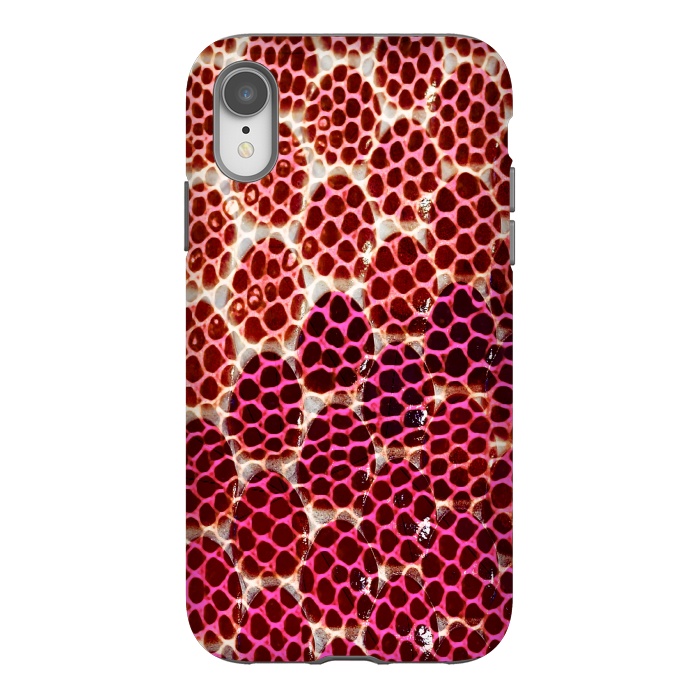 iPhone Xr StrongFit Pink Snake skin scales by Oana 