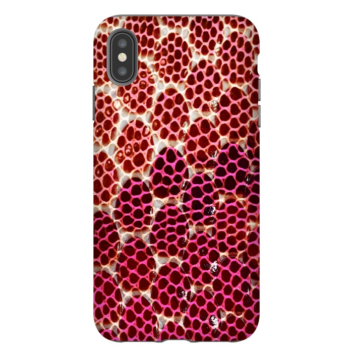 iPhone Xs Max StrongFit Pink Snake skin scales by Oana 