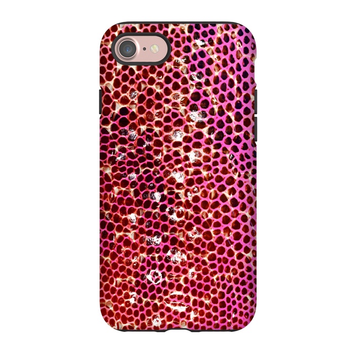 iPhone 7 StrongFit Gradient pink red snake skin pattern by Oana 